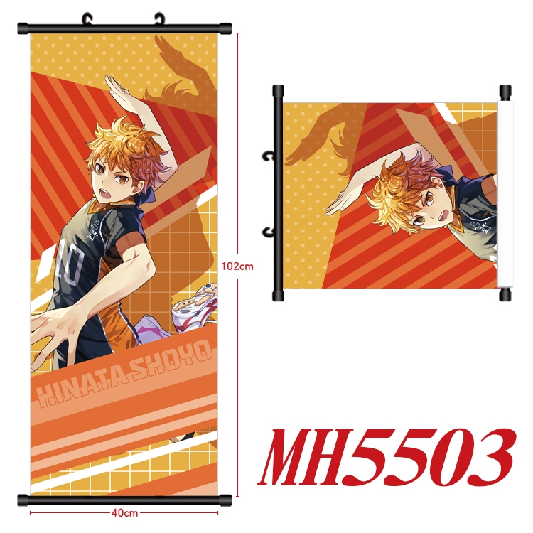 Haikyuu!! Anime black Plastic rod Cloth painting Wall Scroll 40X102CM MH5503