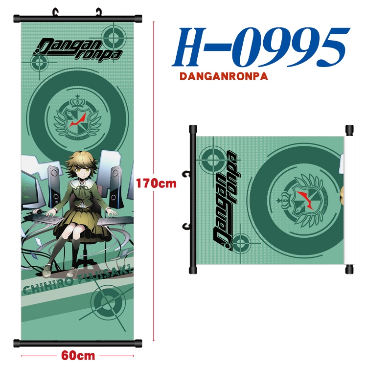 Dangan-Ronpa Black plastic rod cloth hanging canvas painting 60x170cm H-0995