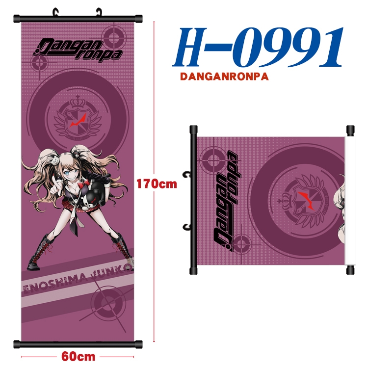 Dangan-Ronpa Black plastic rod cloth hanging canvas painting 60x170cm H-0991