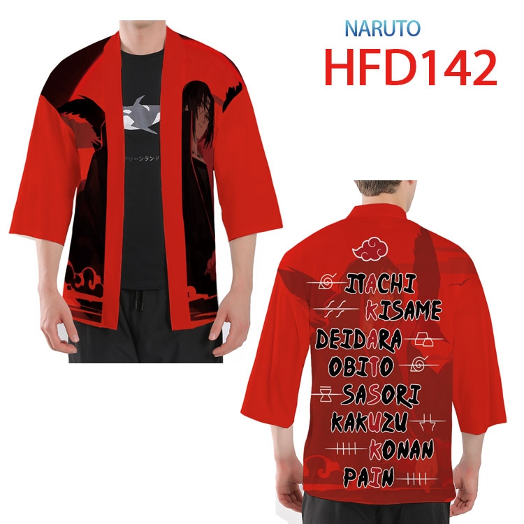 Naruto Anime peripheral full-color short kimono from S to 4XL HFD 142