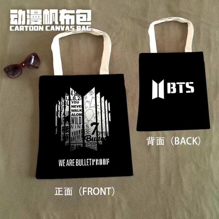 BTS Anime Canvas Bag Shoulder Shopping Bag 33x37cm  520