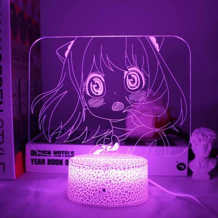 SPY×FAMILY 3D night light USB touch switch colorful acrylic table lamp BLACK BASE  4369