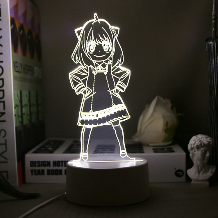 SPY×FAMILY 3D night light USB touch switch colorful acrylic table lamp BLACK BASE 3751