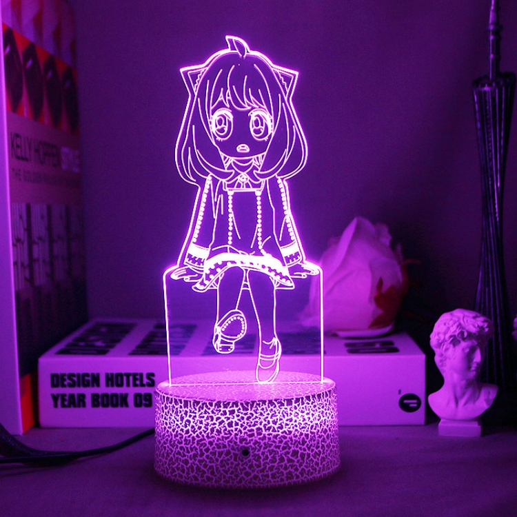 SPY×FAMILY 3D night light USB touch switch colorful acrylic table lamp BLACK BASE 3699