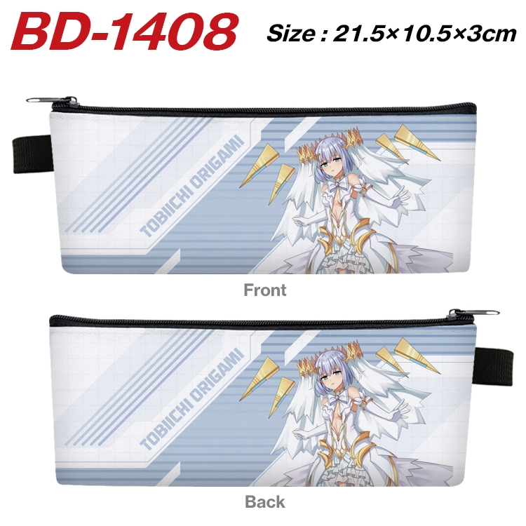 Date-A-Live Anime PU Leather Zipper Pencil Case Stationery Box 21.5X10.5X3CM BD-1408
