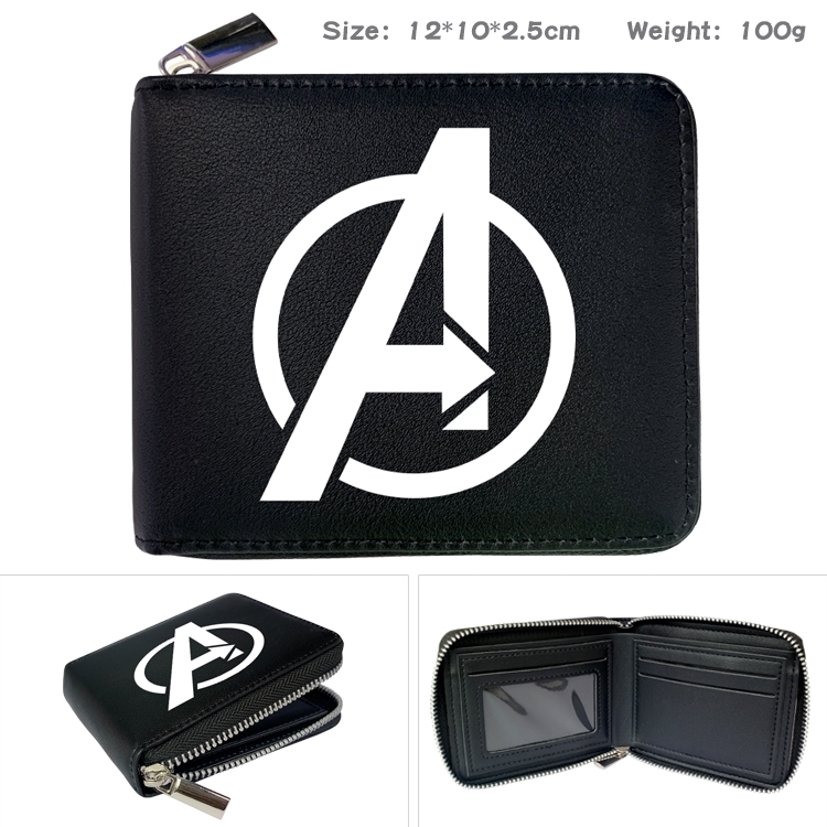 Super hero Anime Full Color Short All Inclusive Zipper Wallet 10x12x2.5cm