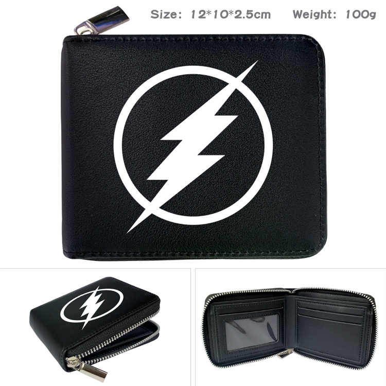 Super hero Anime Full Color Short All Inclusive Zipper Wallet 10x12x2.5cm