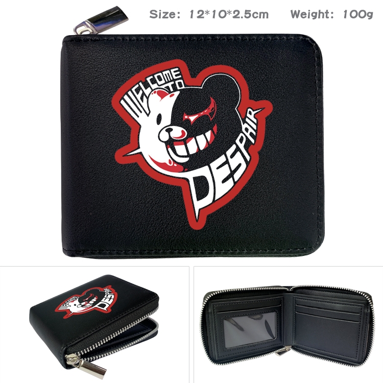 Dangan-Ronpa Anime Full Color Short All Inclusive Zipper Wallet 10x12x2.5cm