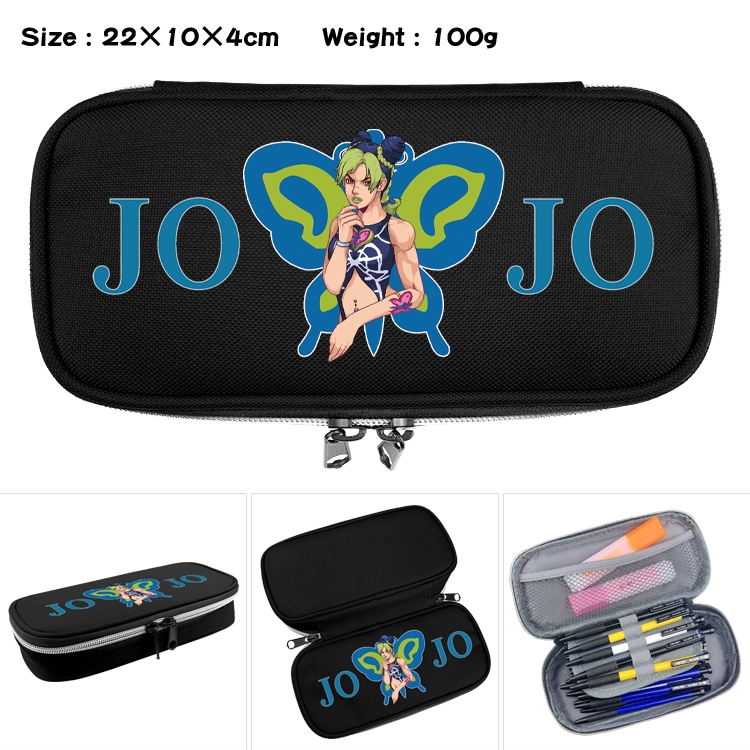 JoJos Bizarre Adventure Anime Waterproof canvas zipper clamshell pencil case pencil case  22x10x4cm