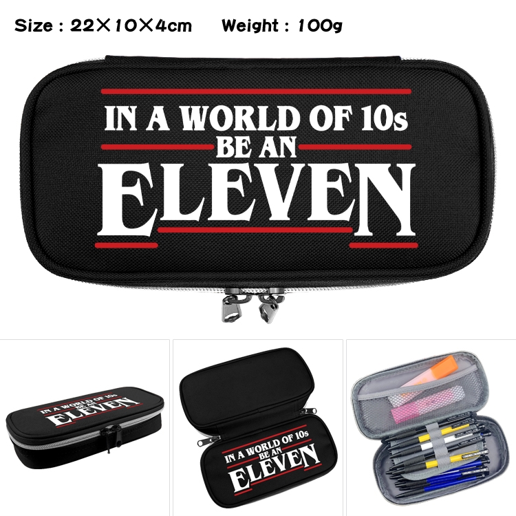 Stranger Things Anime Waterproof canvas zipper clamshell pencil case pencil case 22x10x4cm