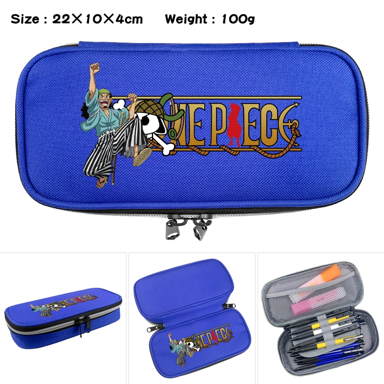 One Piece Anime Waterproof canvas zipper clamshell pencil case pencil case 22x10x4cm