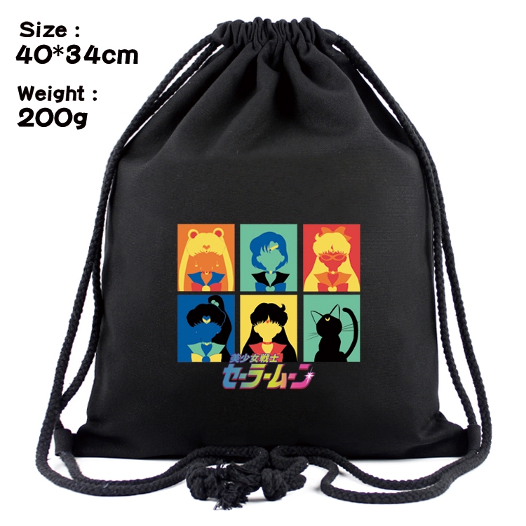 sailormoon Anime Coloring Book Drawstring Backpack 40X34cm 200g