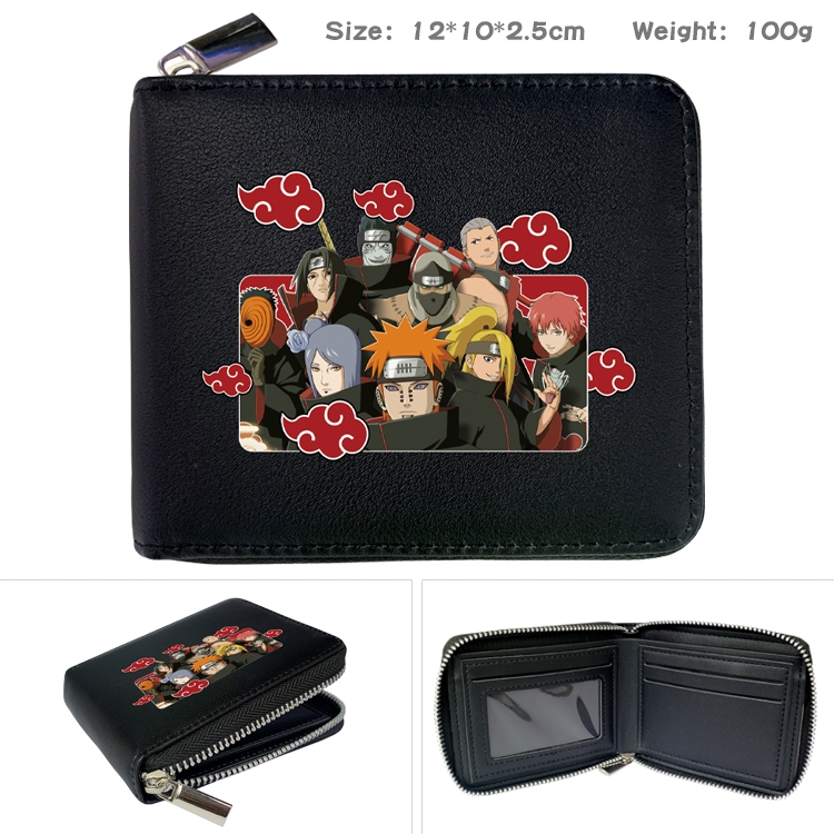 Naruto Anime Full Color Short All Inclusive Zipper Wallet 10x12x2.5cm