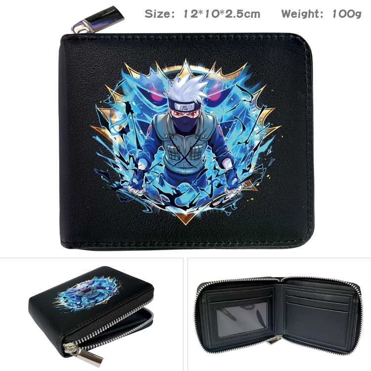 Naruto Anime Full Color Short All Inclusive Zipper Wallet 10x12x2.5cm