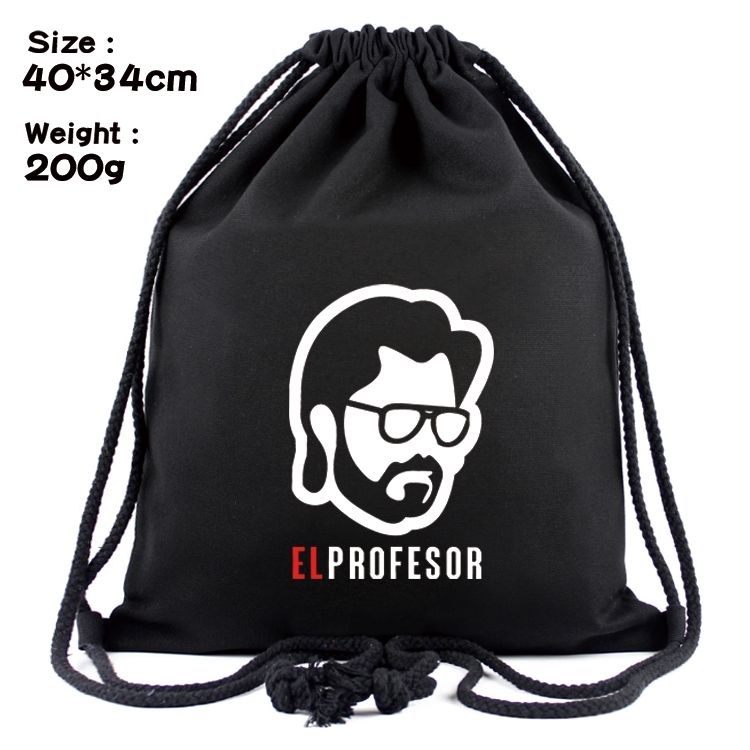 Money Heist Anime Coloring Book Drawstring Backpack 40X34cm 200g