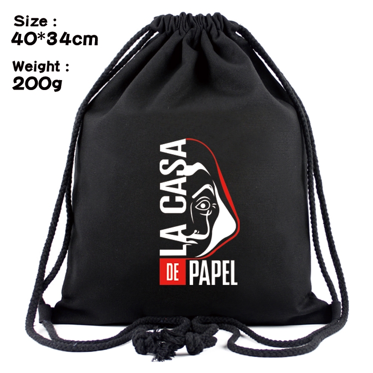 Money Heist Anime Coloring Book Drawstring Backpack 40X34cm 200g