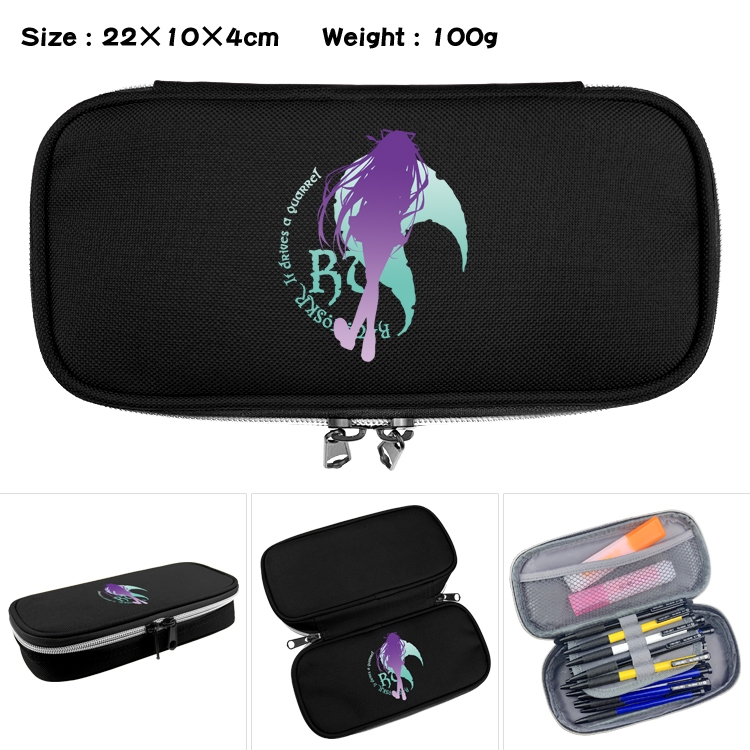 Date-A-Live Anime Waterproof canvas zipper clamshell pencil case pencil case 22x10x4cm