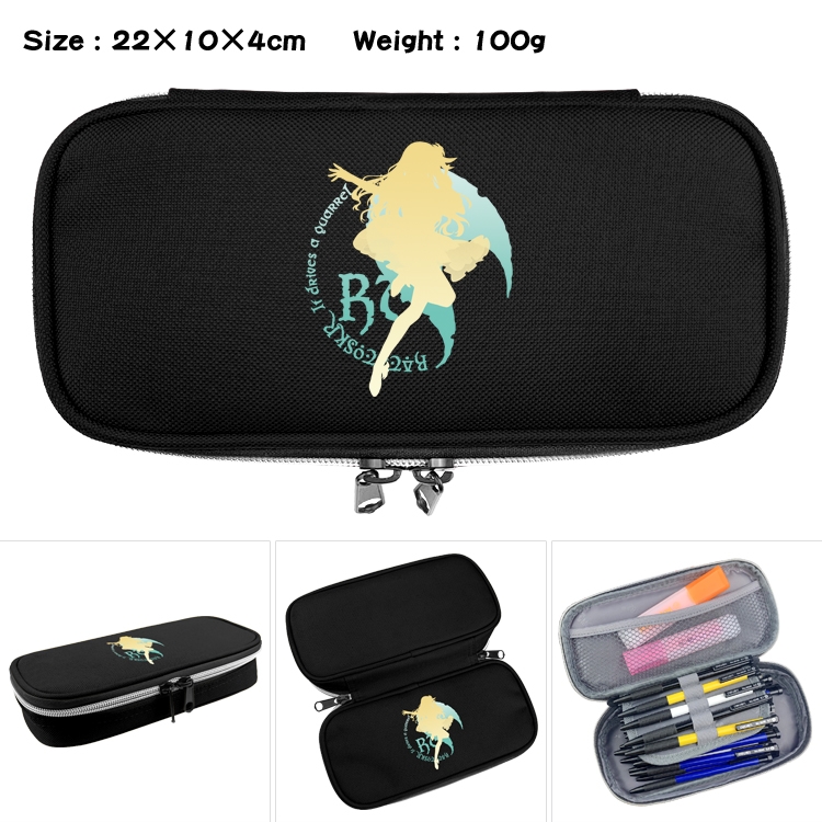 Date-A-Live Anime Waterproof canvas zipper clamshell pencil case pencil case 22x10x4cm