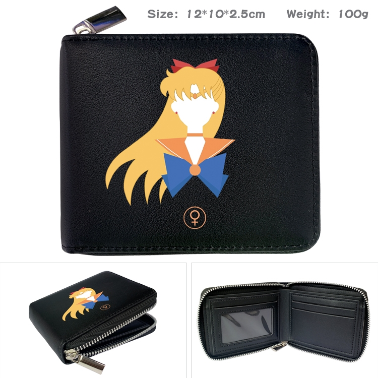 sailormoon Anime Full Color Short All Inclusive Zipper Wallet 10x12x2.5cm