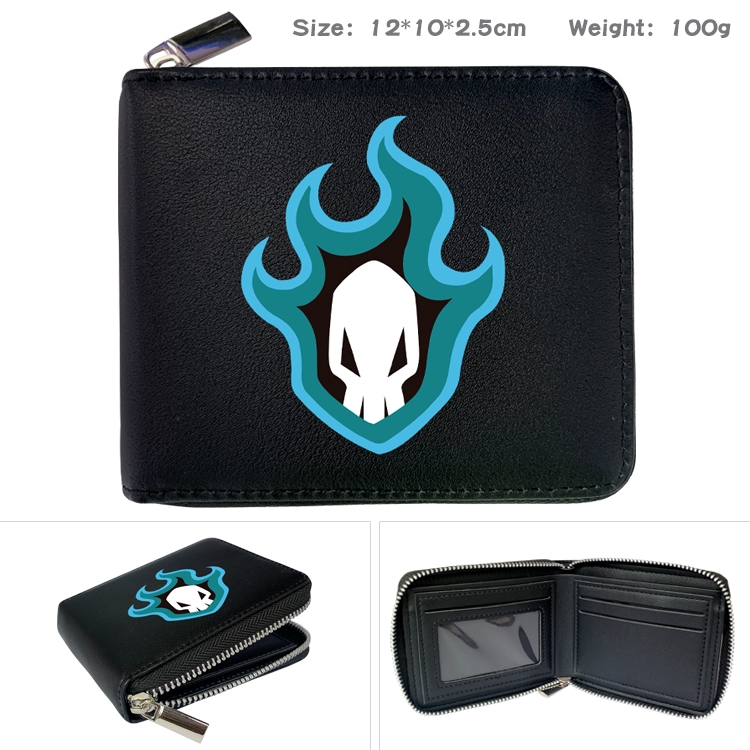 Bleach Anime Full Color Short All Inclusive Zipper Wallet 10x12x2.5cm