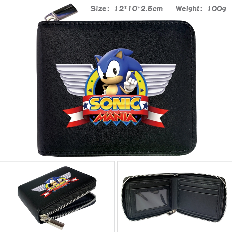 Sonic The Hedgehog Anime Full Color Short All Inclusive Zipper Wallet 10x12x2.5cm