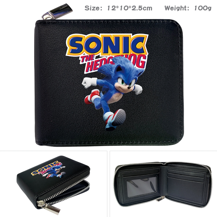 Sonic The Hedgehog Anime Full Color Short All Inclusive Zipper Wallet 10x12x2.5cm