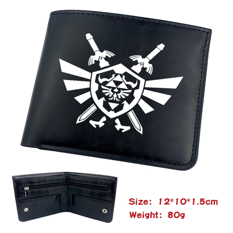 The Legend of Zelda Anime inner buckle magnetic buckle two fold wallet 22.5X13.5CM
