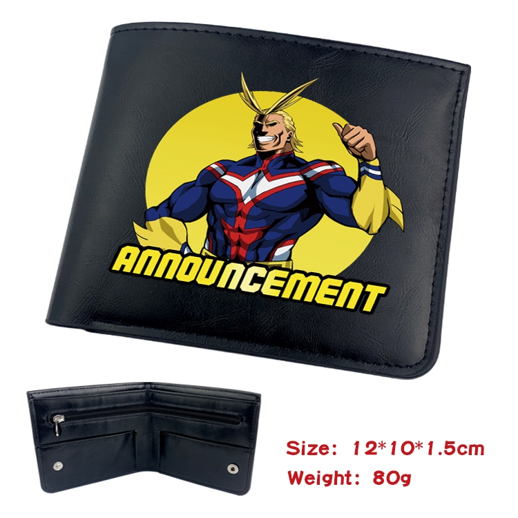 My Hero Academia Anime inner buckle magnetic buckle two fold wallet 22.5X13.5CM