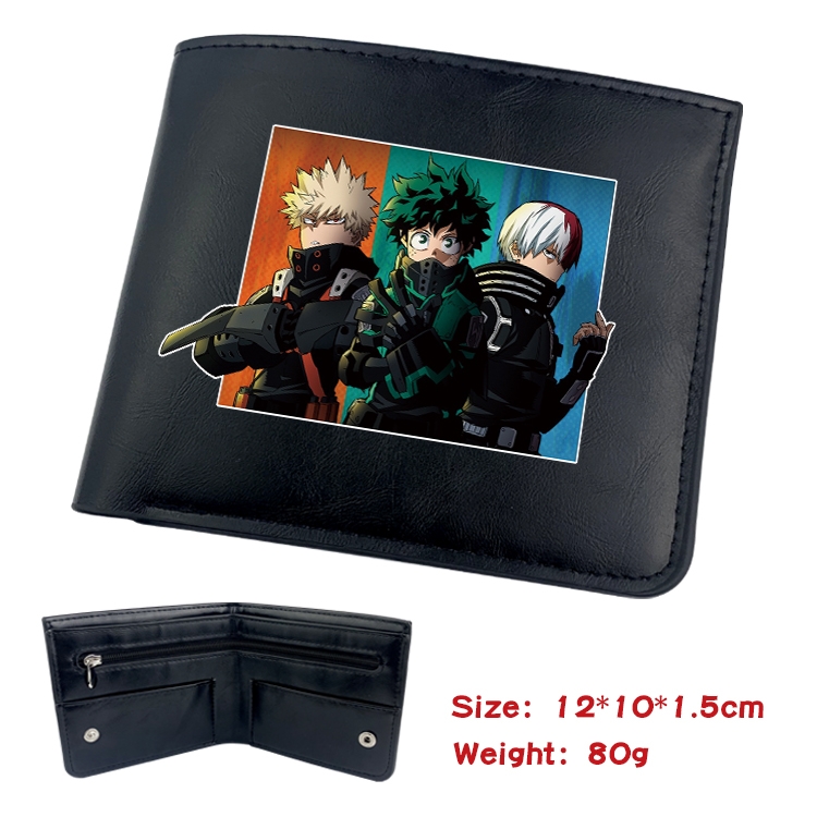 My Hero Academia Anime inner buckle magnetic buckle two fold wallet 22.5X13.5CM