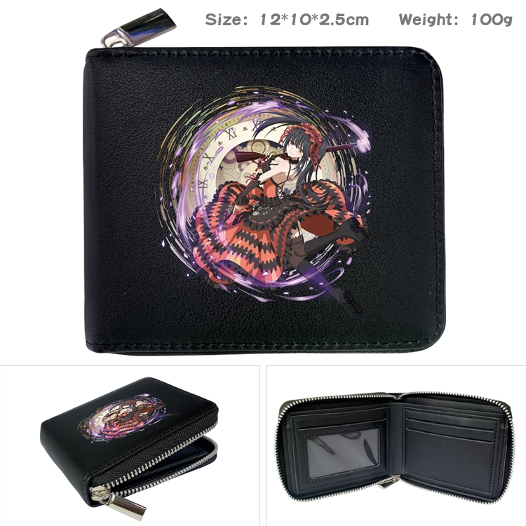 Date-A-Live Anime Full Color Short All Inclusive Zipper Wallet 10x12x2.5cm