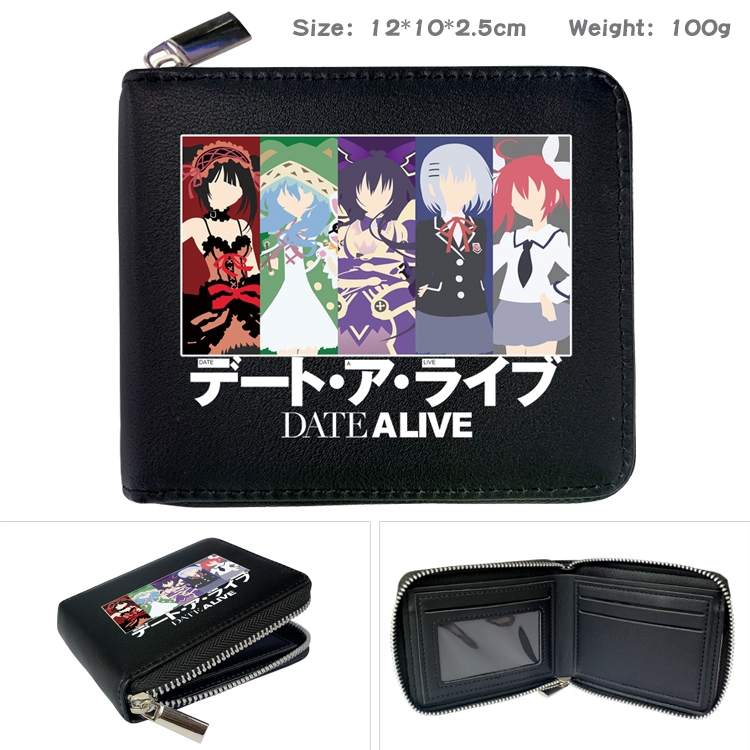 Date-A-Live Anime Full Color Short All Inclusive Zipper Wallet 10x12x2.5cm