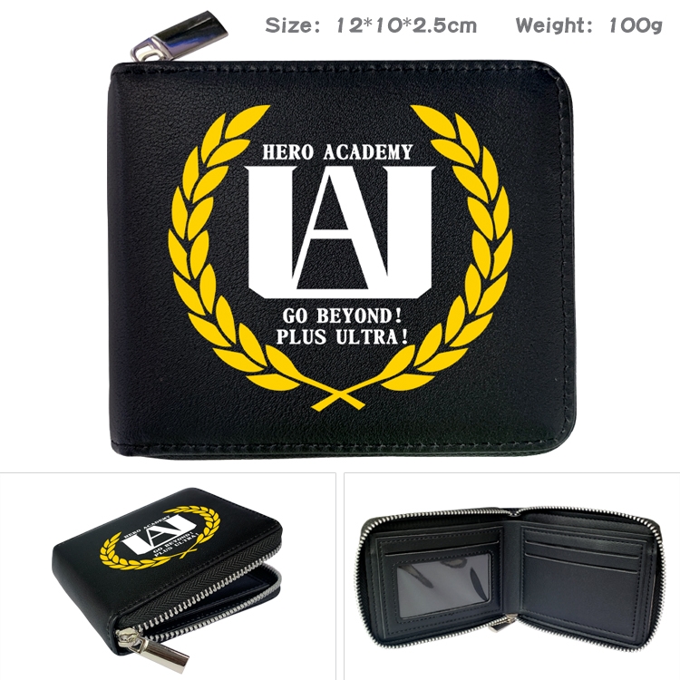 My Hero Academia Anime Full Color Short All Inclusive Zipper Wallet 10x12x2.5cm