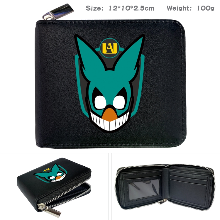 My Hero Academia Anime Full Color Short All Inclusive Zipper Wallet 10x12x2.5cm