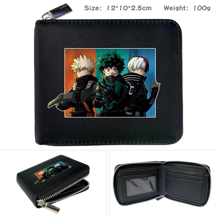 My Hero Academia Anime Full Color Short All Inclusive Zipper Wallet 10x12x2.5cm