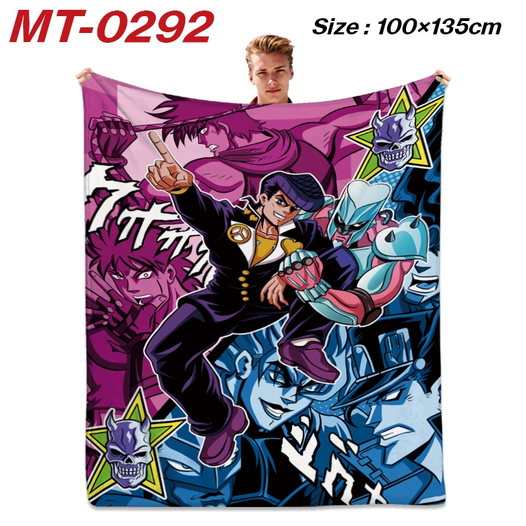 JoJos Bizarre Adventure Anime Flannel Blanket Air Conditioning Quilt Double Sided Printing 100x135cm  MT-0292