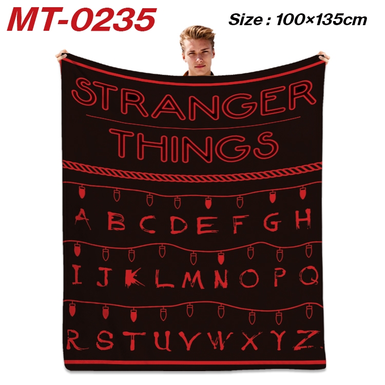 Stranger Things Anime Flannel Blanket Air Conditioning Quilt Double Sided Printing 100x135cm MT-0235