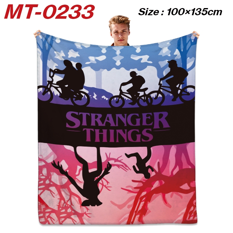 Stranger Things Anime Flannel Blanket Air Conditioning Quilt Double Sided Printing 100x135cm  MT-0233