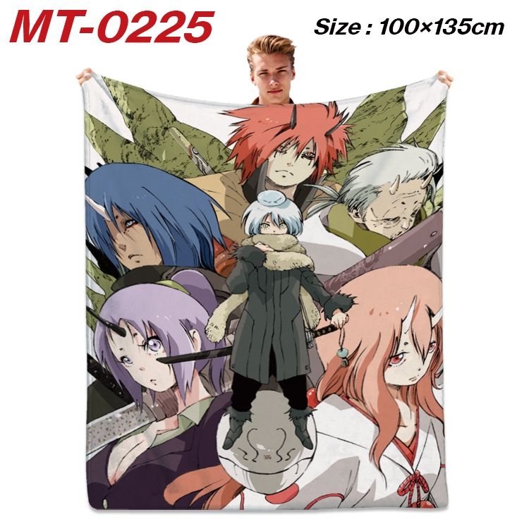 That Time I Got Slim Anime Flannel Blanket Air Conditioning Quilt Double Sided Printing 100x135cm MT-0225
