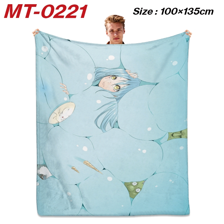 That Time I Got Slim Anime Flannel Blanket Air Conditioning Quilt Double Sided Printing 100x135cm MT-0221