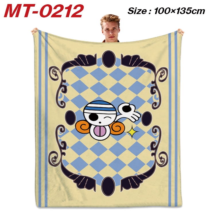 One Piece Anime Flannel Blanket Air Conditioning Quilt Double Sided Printing 100x135cm MT-0212