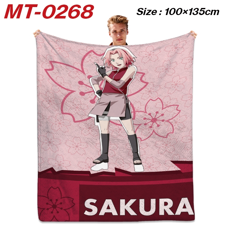 Naruto Anime Flannel Blanket Air Conditioning Quilt Double Sided Printing 100x135cm MT-0268