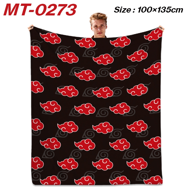 Naruto Anime Flannel Blanket Air Conditioning Quilt Double Sided Printing 100x135cm MT-0273
