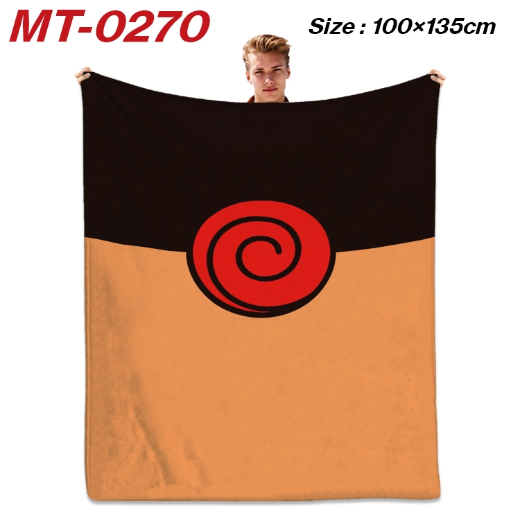 Naruto Anime Flannel Blanket Air Conditioning Quilt Double Sided Printing 100x135cm MT-0270