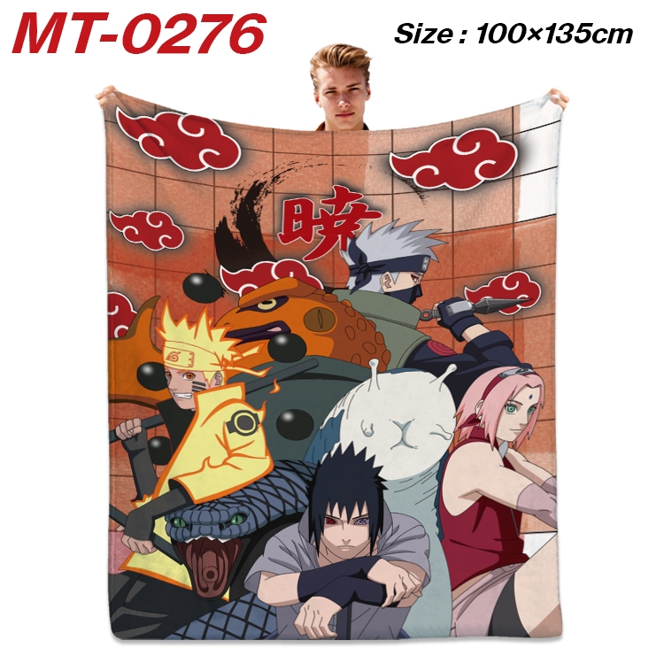 Naruto Anime Flannel Blanket Air Conditioning Quilt Double Sided Printing 100x135cm MT-0276