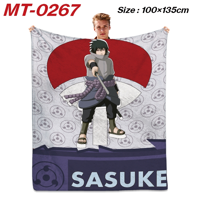 Naruto Anime Flannel Blanket Air Conditioning Quilt Double Sided Printing 100x135cm MT-0267