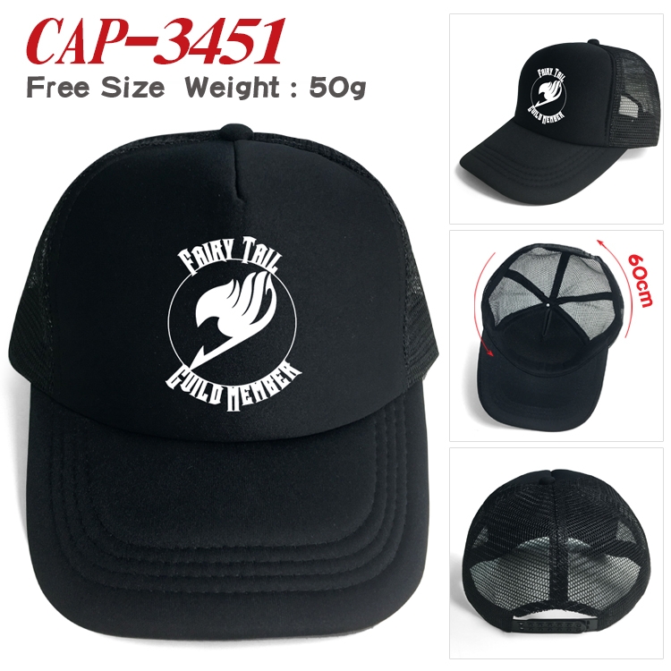 Hat Fairy tail Anime mesh cap peaked cap sun hat 60cm CAP-3451