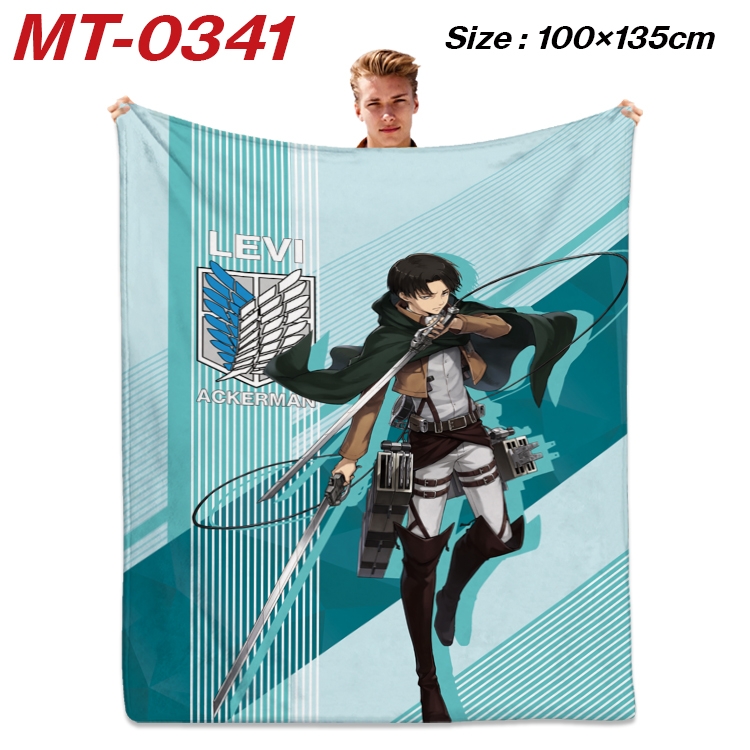 Shingeki no Kyojin Anime Flannel Blanket Air Conditioning Quilt Double Sided Printing 100x135cm MT-0341
