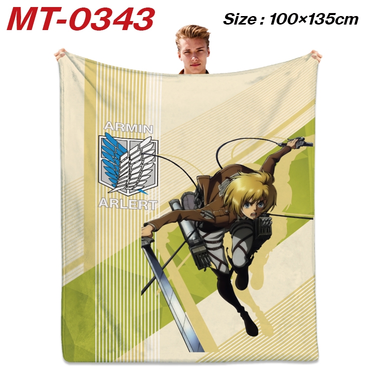 Shingeki no Kyojin Anime Flannel Blanket Air Conditioning Quilt Double Sided Printing 100x135cm MT-0343