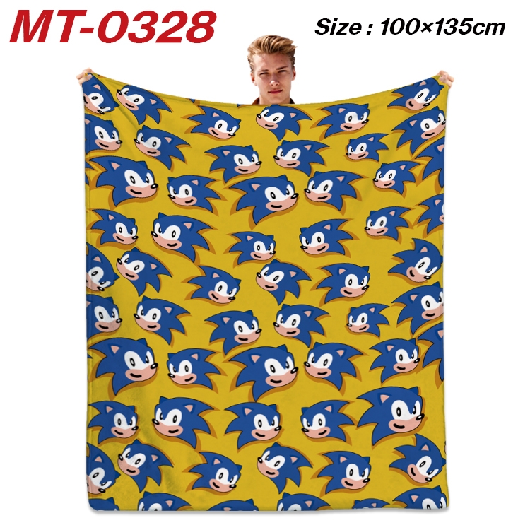 Sonic The Hedgehog Anime Flannel Blanket Air Conditioning Quilt Double Sided Printing 100x135cm  MT-0328
