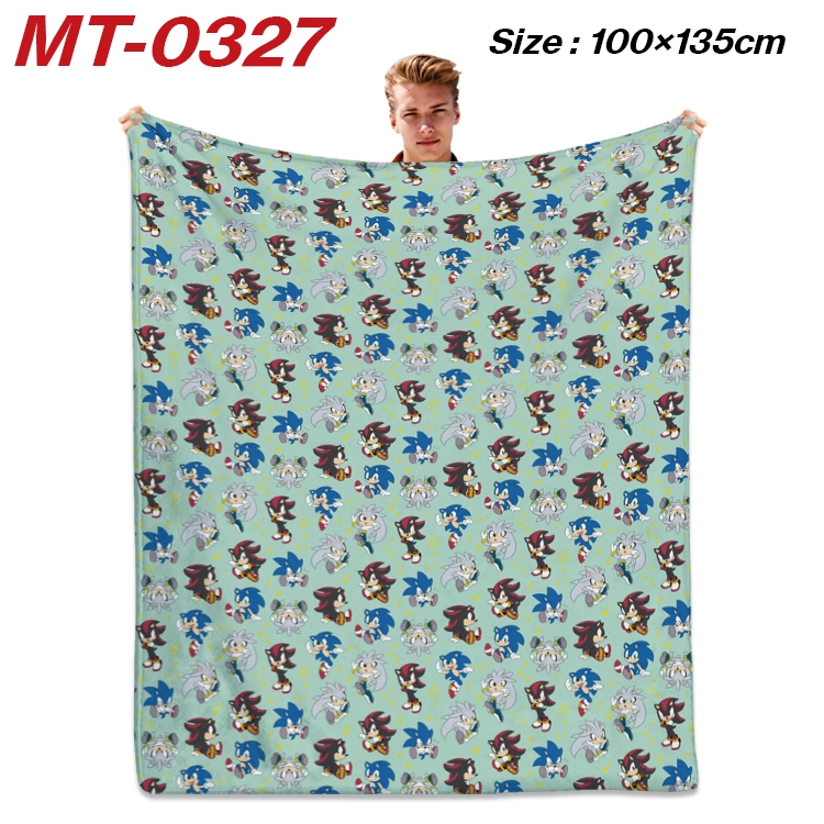 Sonic The Hedgehog Anime Flannel Blanket Air Conditioning Quilt Double Sided Printing 100x135cm MT-0327